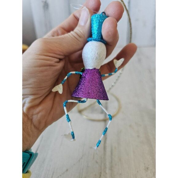 Pier 1 skeleton glitter Halloween ornament skull vintage Xmas tree unique - Picture 7 of 8